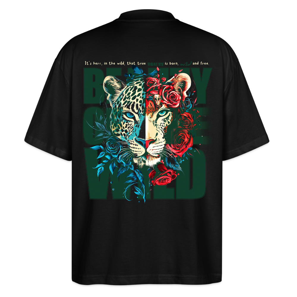 Irise, Leopard, 1st | Blaster, Oversize Bio T-Shirt, Unisex - Schwarz