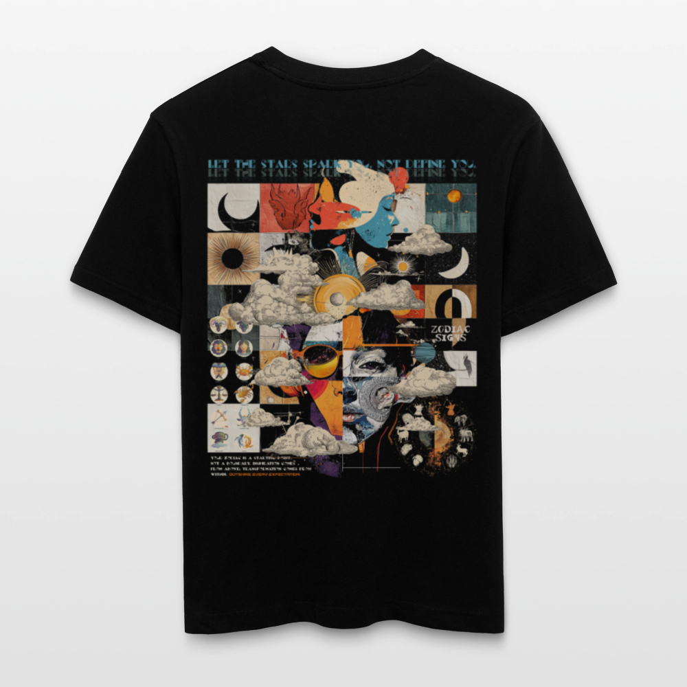 Hekatean, Sternzeichen, 1st | Essential, Relaxed Fit Unisex Bio T-Shirt - Schwarz