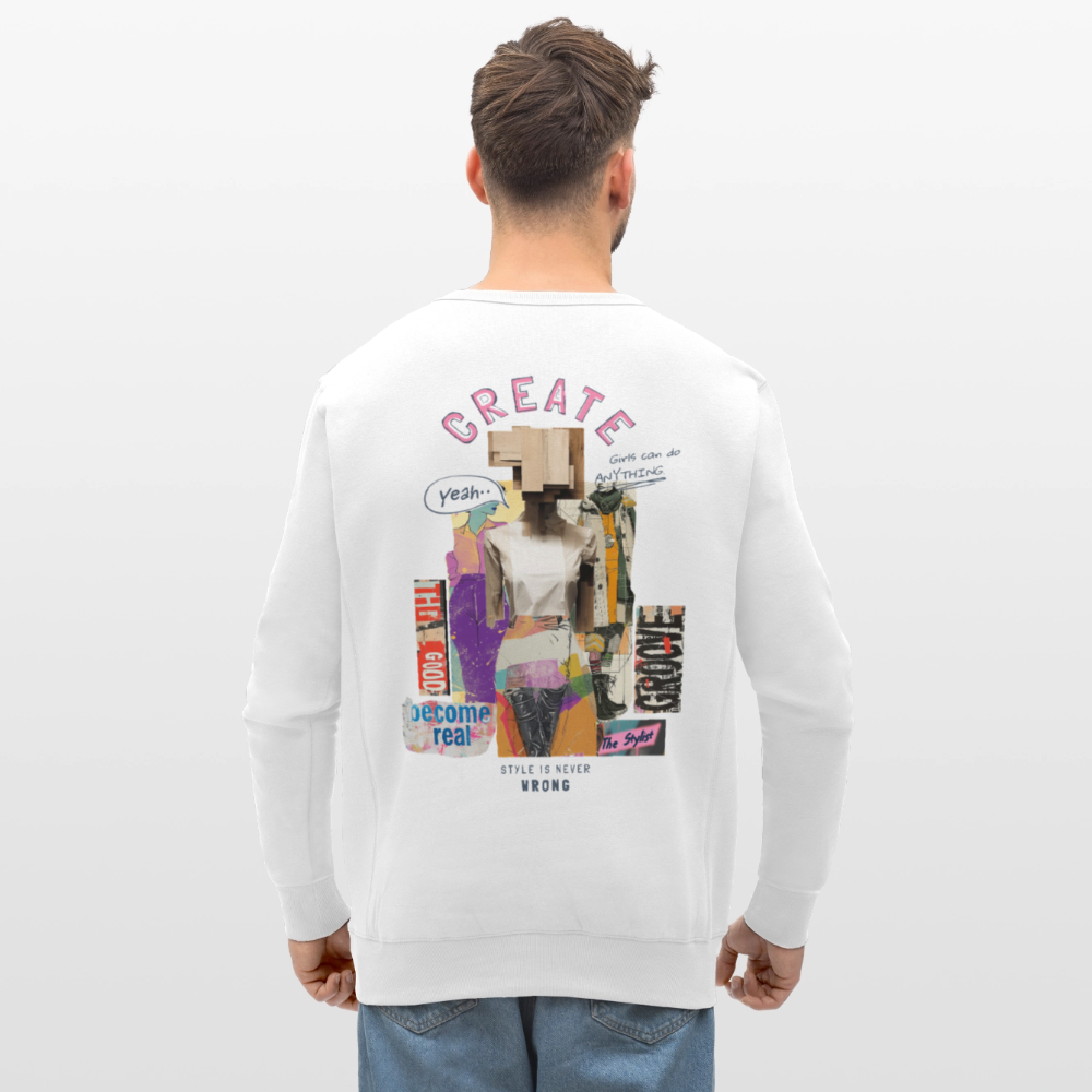 Andromion, Statue, 1st | Roller, Unisex Bio-Sweatshirt - Weiß