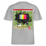 Oblivionis, Fernseher, 1st | Essential, Relaxed Fit Unisex Bio T-Shirt - Grau meliert