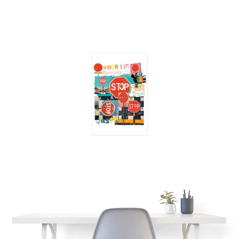 Solvarion, Stopp, 1st | Poster 40x60 cm - Weiß