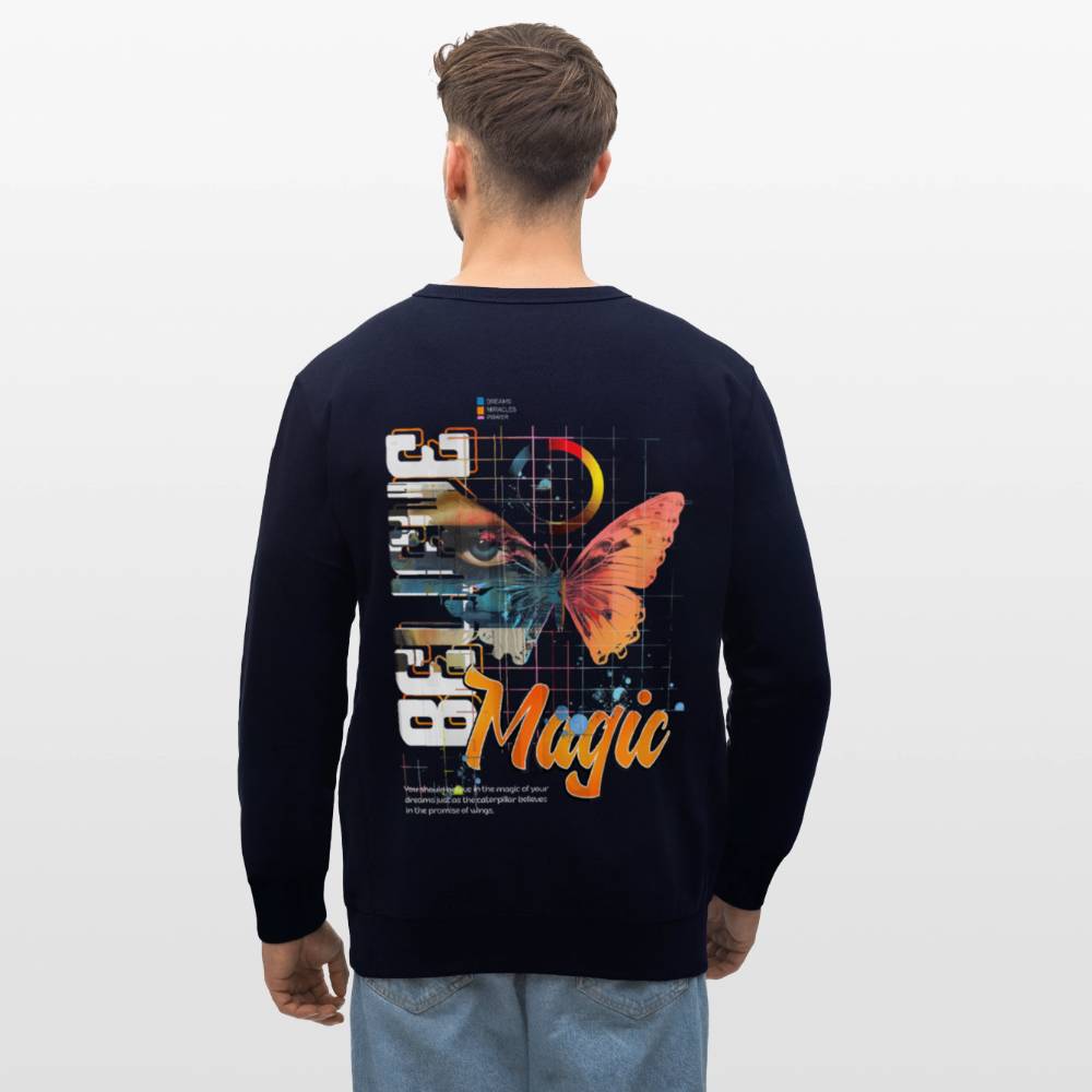 Derdiyok, Schmetterling, 1st | Roller, Unisex Bio-Sweatshirt - Navy