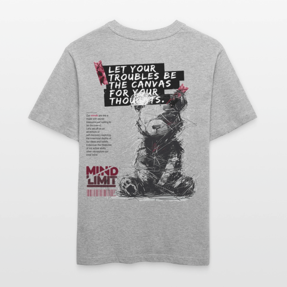 Zentharis, Bär, 1st | Essential, Relaxed Fit Unisex Bio T-Shirt - Grau meliert