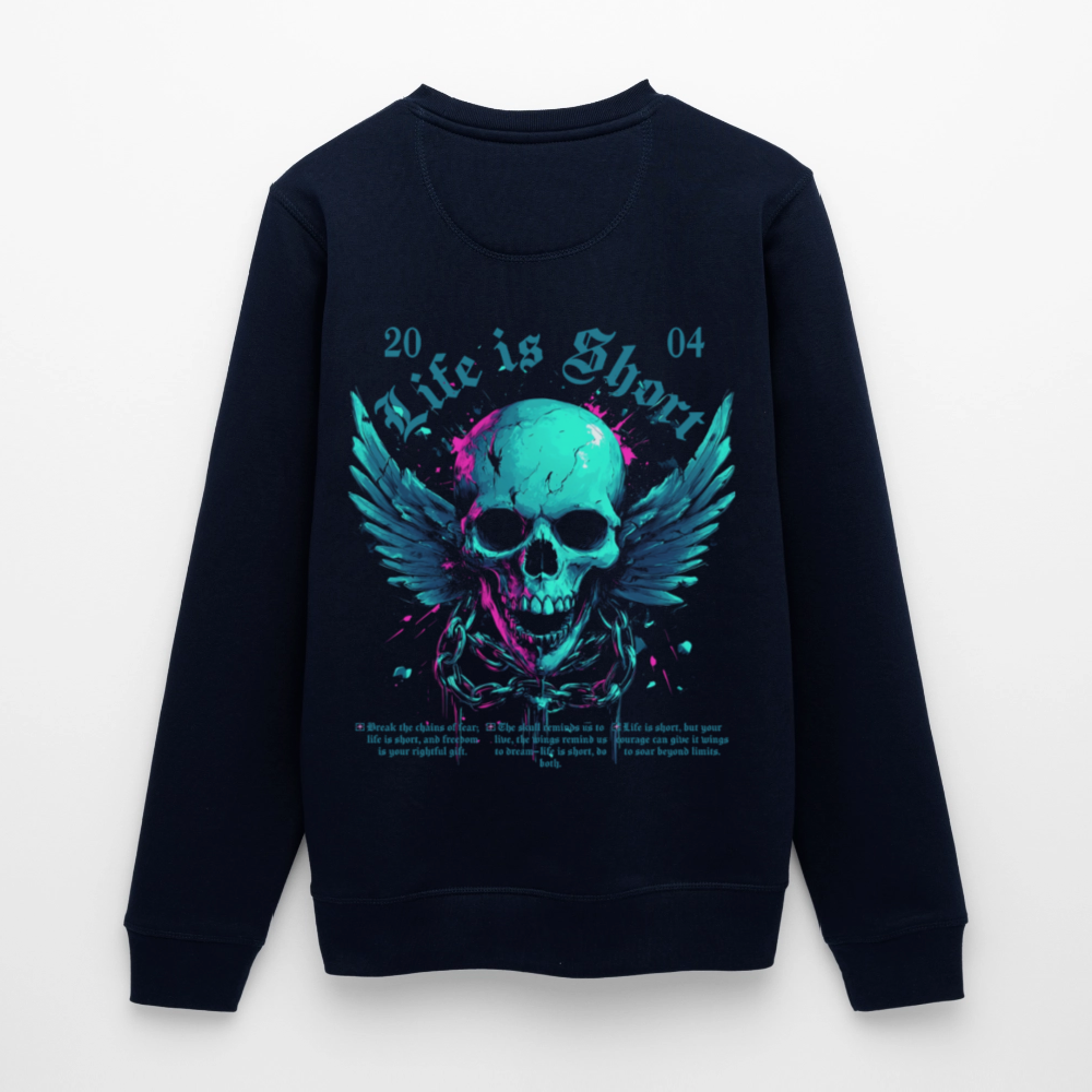 Bishamonten, Totenkopf, 1st | Roller, Unisex Bio-Sweatshirt - Navy
