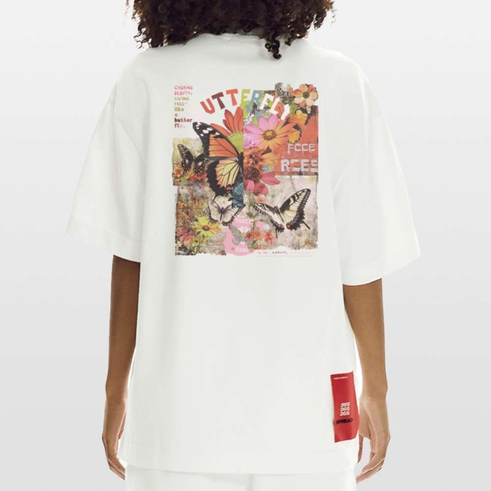 Azaroth, Schmetterling, 1st | Heve, Heavyweight Oversized Bio T-Shirt, Unisex - OFF WHITE