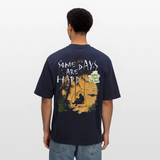 Amphionan, Palmen, 1st | Breezy, Oversized Unisex T-Shirt - Navy