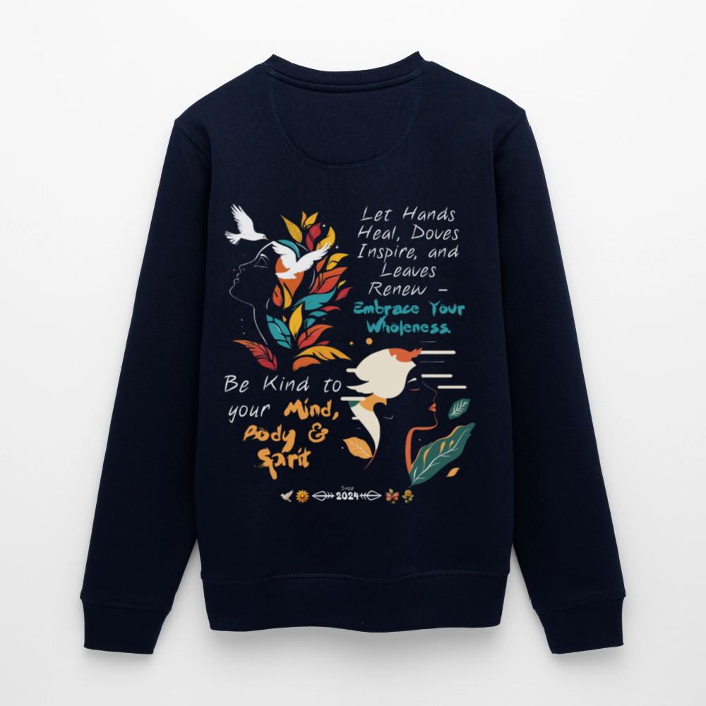Arwa, Taube, 1st | Roller, Unisex Bio-Sweatshirt - Navy