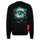 Persephone , Auge, 1st | Heavyweight Oversized Bio Sweater, Unisex - SOLID BLACK