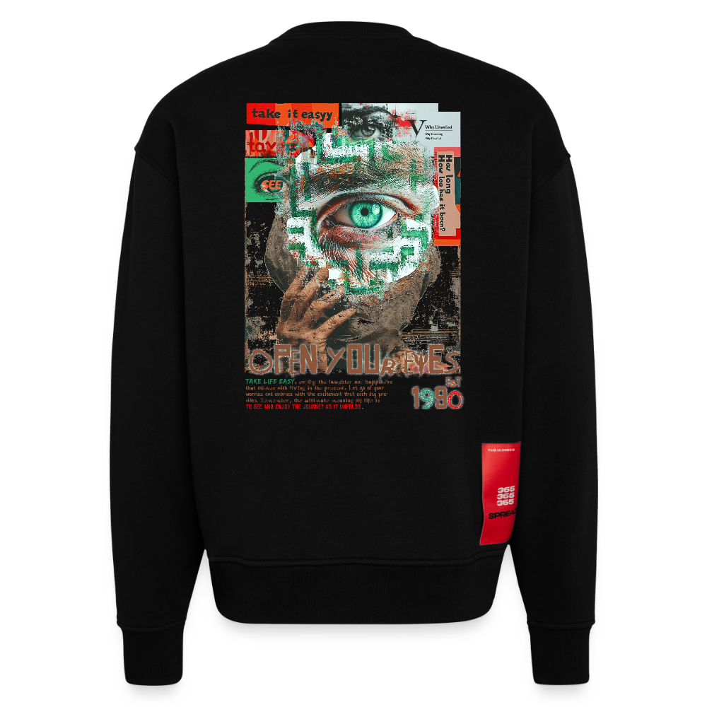 Artemis, Fantasie, 1st | Heavyweight Oversized Bio Sweater, Unisex - SOLID BLACK