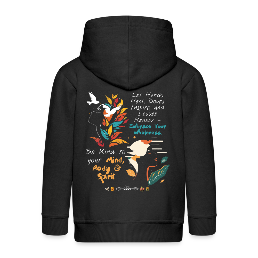 Arwa, Taube, 1st | Kinder Zip Hoodie - Schwarz