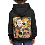 Vaelthar, Blumen, 1st | Kinder Hoodie - Schwarz