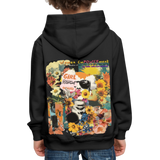 Vaelthar, Blumen, 1st | Kinder Hoodie - Schwarz