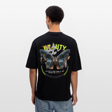 Harith, Schmetterling, 1st | Breezy, Oversized Unisex T-Shirt - Schwarz
