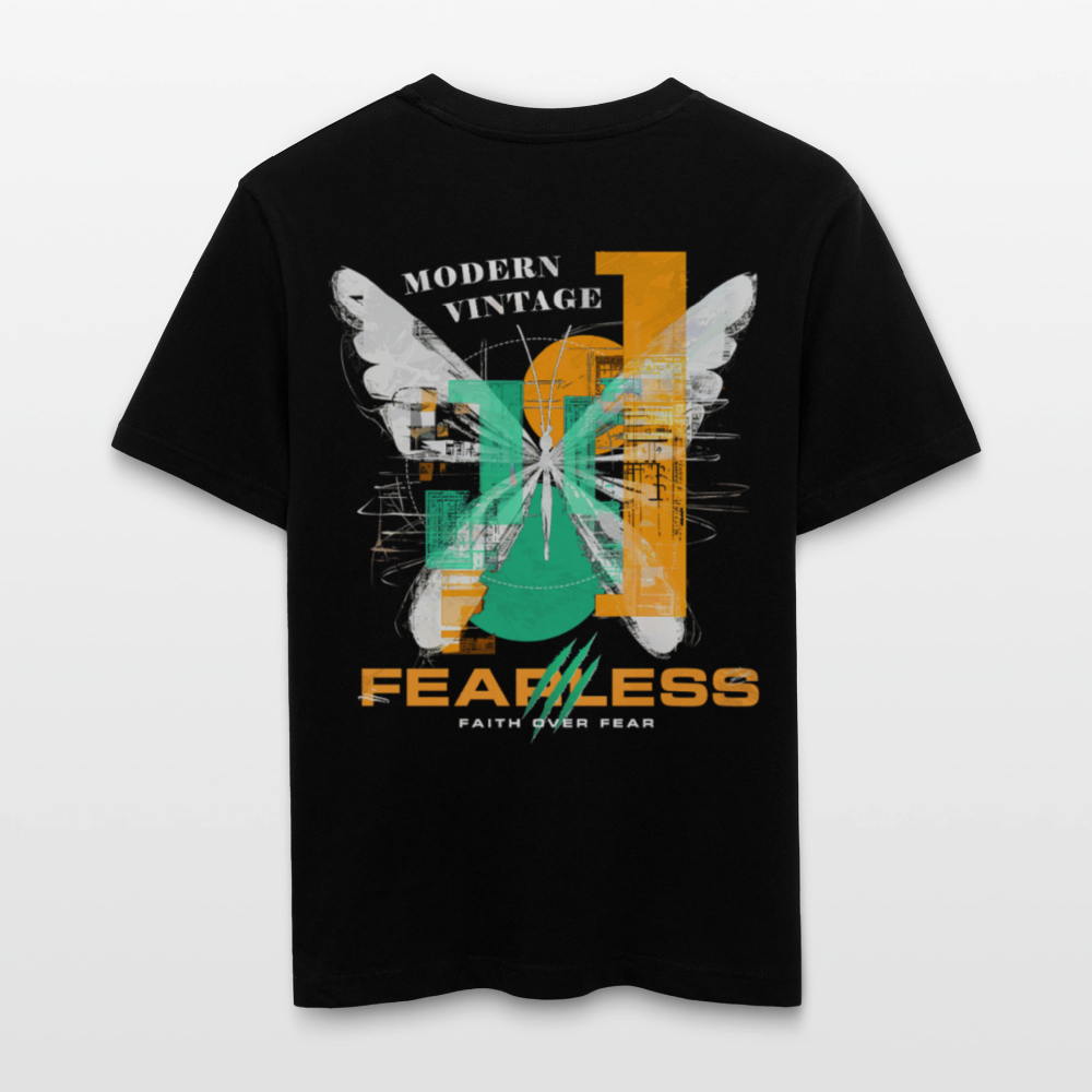 Azazîl, Schmetterling, 1st | Essential, Relaxed Fit Unisex Bio T-Shirt - Schwarz