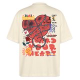 Orvandir, Herz, 1st | Blaster, Oversize Bio T-Shirt, Unisex - Weißgrau