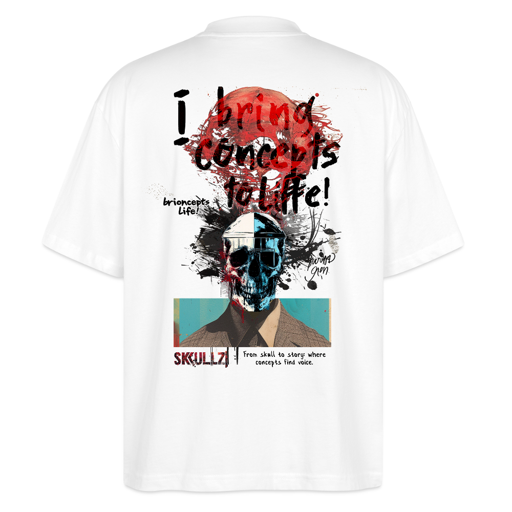 Titanis, Totenkopf, 1st | Blaster, Oversize Bio T-Shirt, Unisex - Weiß