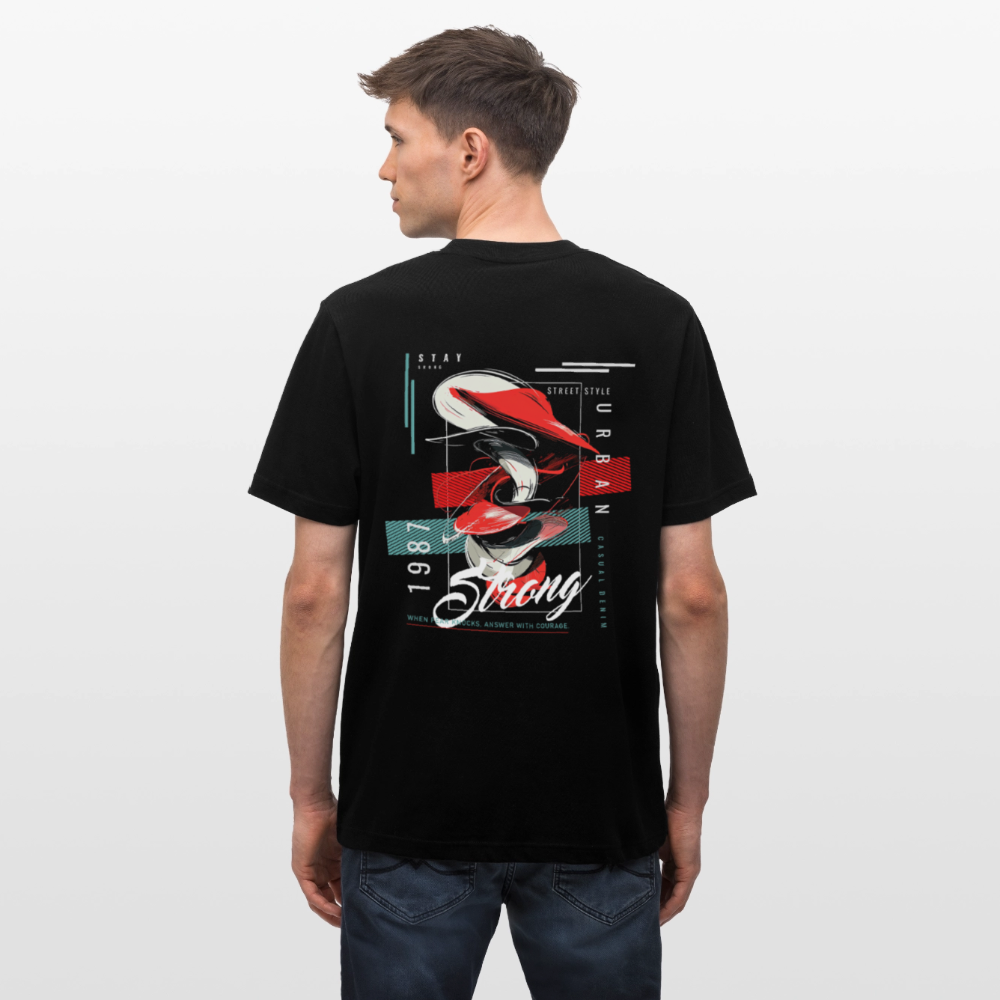Guanyin, Muschel, 1st | Essential, Relaxed Fit Unisex Bio T-Shirt - Schwarz
