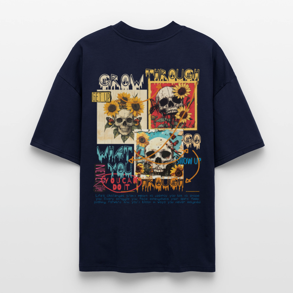 Odysseus, Totenköpfe, 1st | Blaster, Oversize Bio T-Shirt, Unisex - Navy