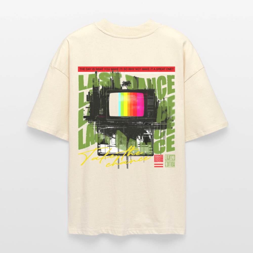 Oblivionis, Fernseher, 1st | Blaster, Oversize Bio T-Shirt, Unisex - Weißgrau