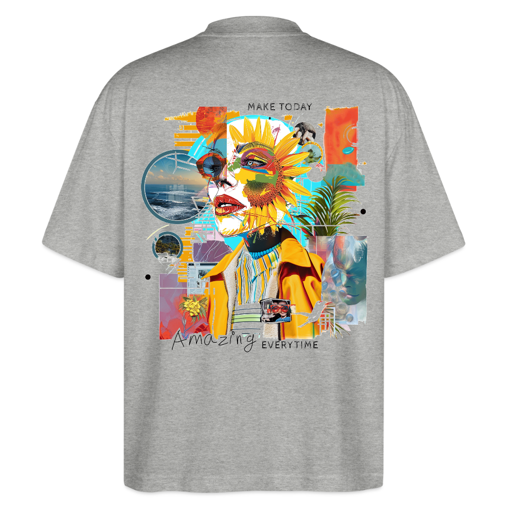 Rivandor, Fantasie, 1st | Blaster, Oversize Bio T-Shirt, Unisex - Grau meliert