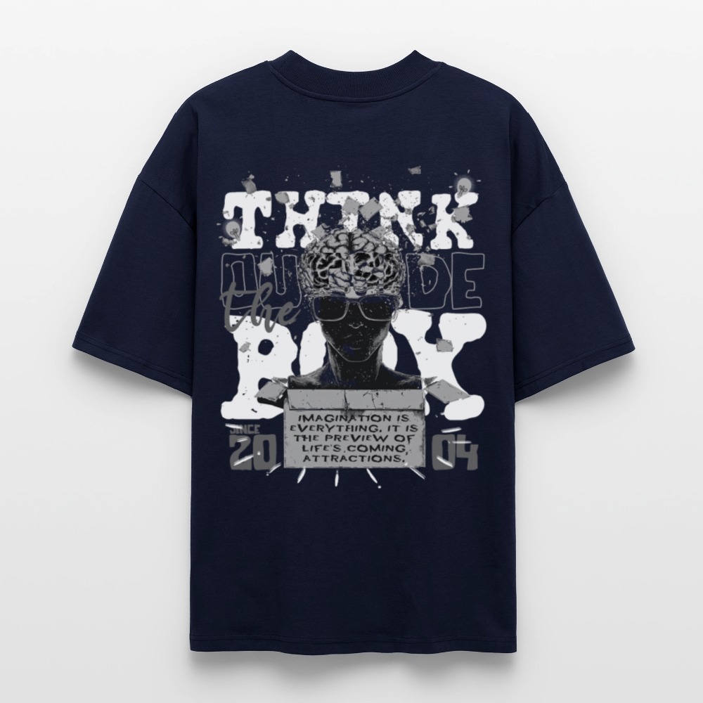 Nyxan, Gehirn, 1st | Blaster, Oversize Bio T-Shirt, Unisex - Navy