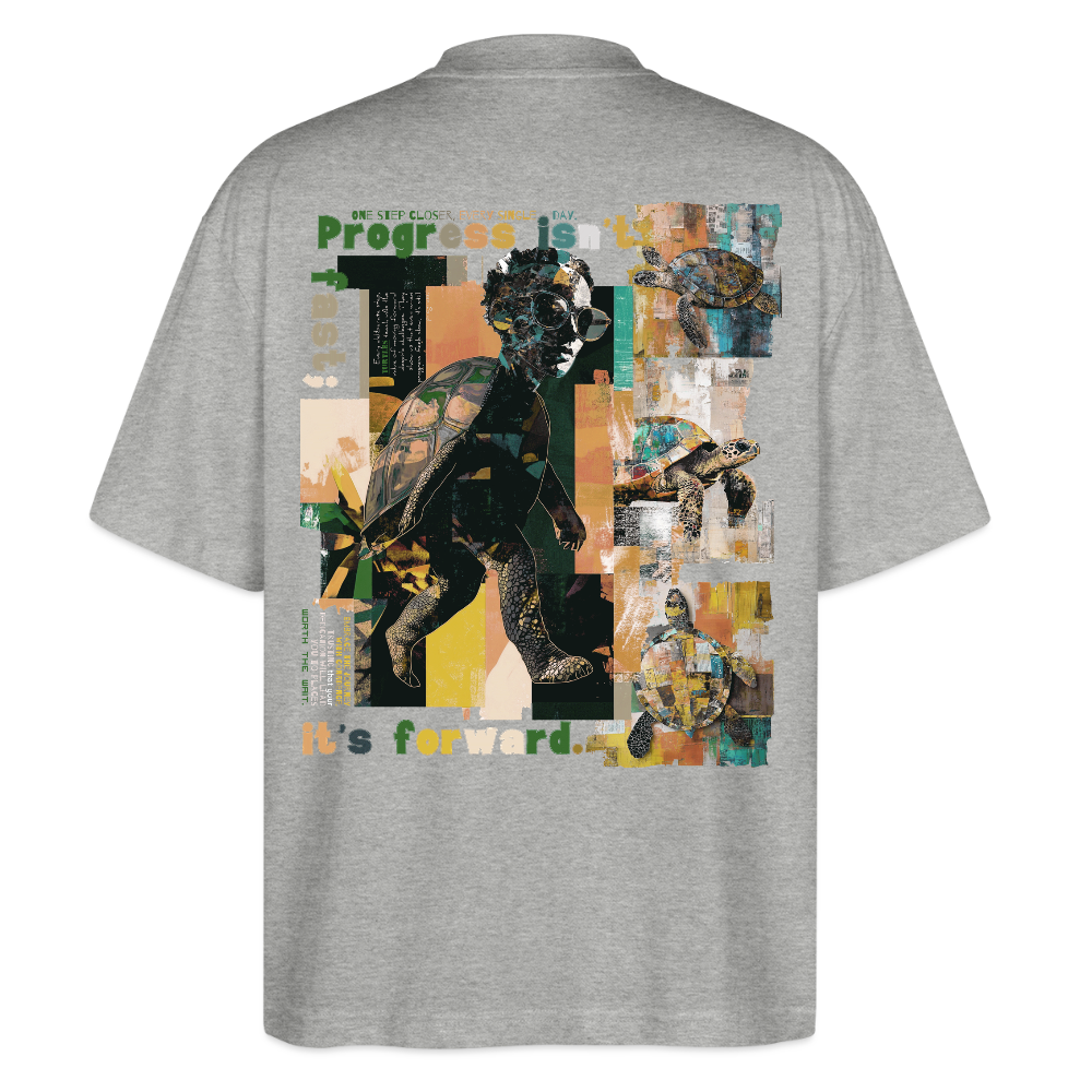Xantherion2, Schildkröte, 1st | Blaster, Oversize Bio T-Shirt, Unisex - Grau meliert