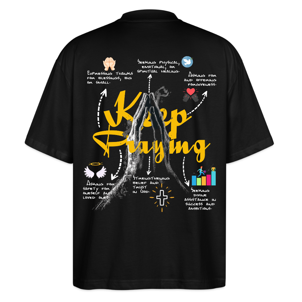 Maian, Beten, 1st | Blaster, Oversize Bio T-Shirt, Unisex - Schwarz