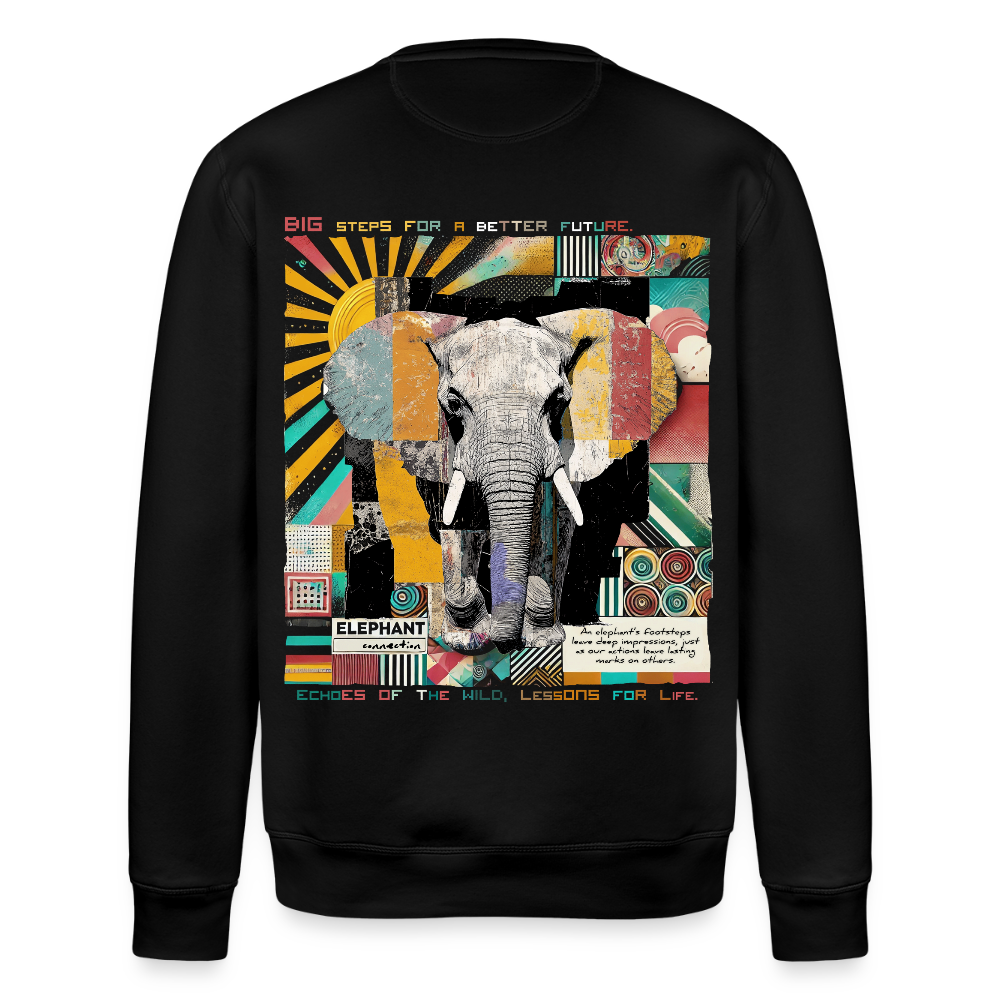 Thanatain, Elefant, 1st | Roller, Unisex Bio-Sweatshirt - Schwarz