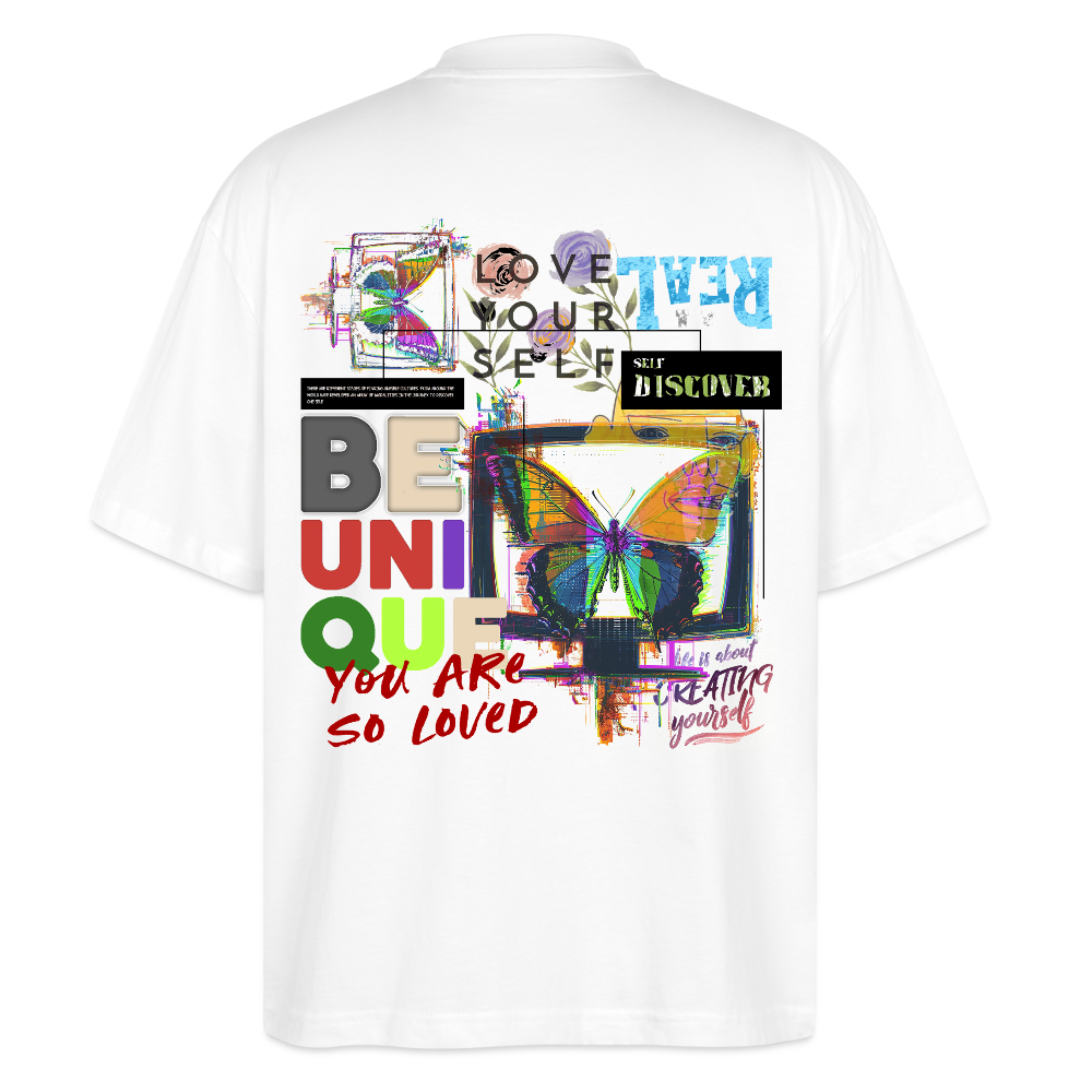 Orvathar, Fernseher, 1st | Blaster, Oversize Bio T-Shirt, Unisex - Weiß