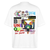 Orvathar, Fernseher, 1st | Blaster, Oversize Bio T-Shirt, Unisex - Weiß
