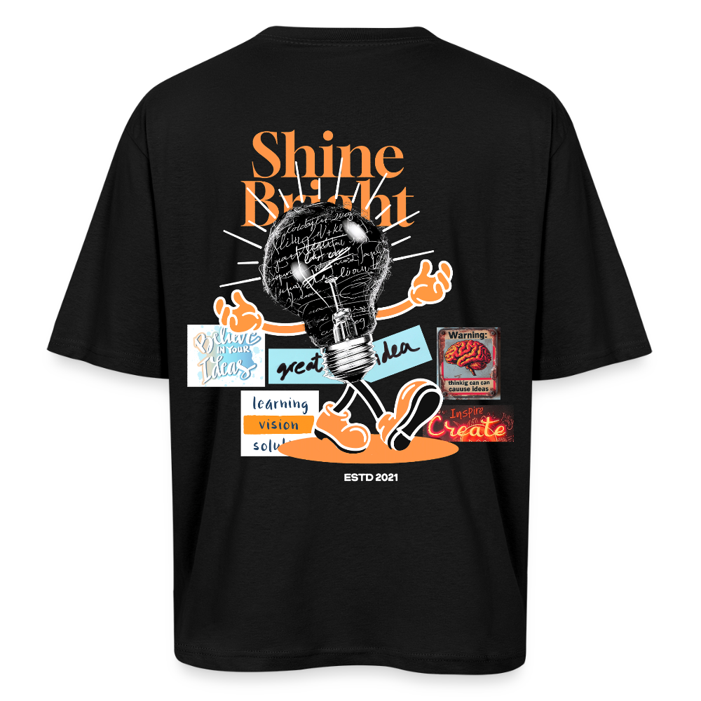 Gulperî, Glühbirne, 1st | Breezy, Oversized Unisex T-Shirt - Schwarz