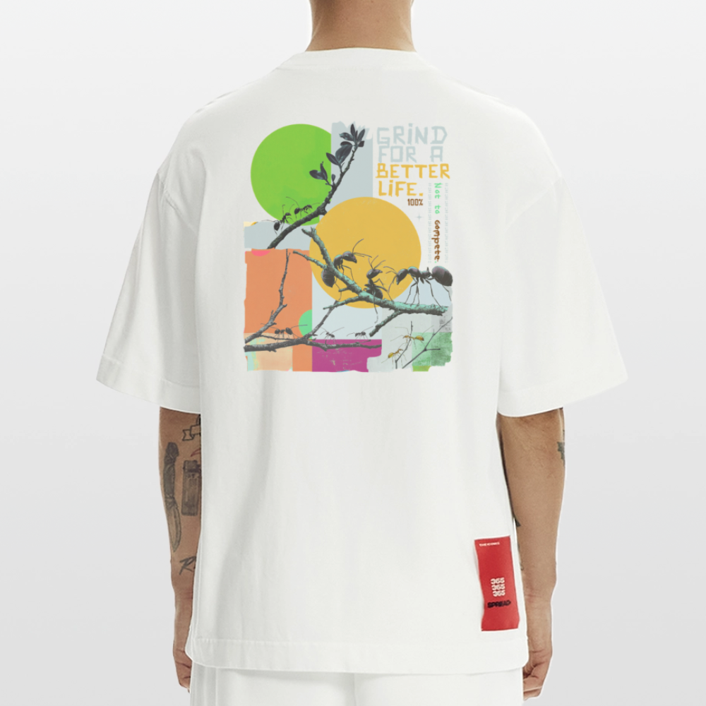 Draganis, Ameisen, 1st | Heve, Heavyweight Oversized Bio T-Shirt, Unisex - OFF WHITE