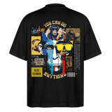 Xurjin, Affe, 1st | Blaster, Oversize Bio T-Shirt, Unisex - Schwarz