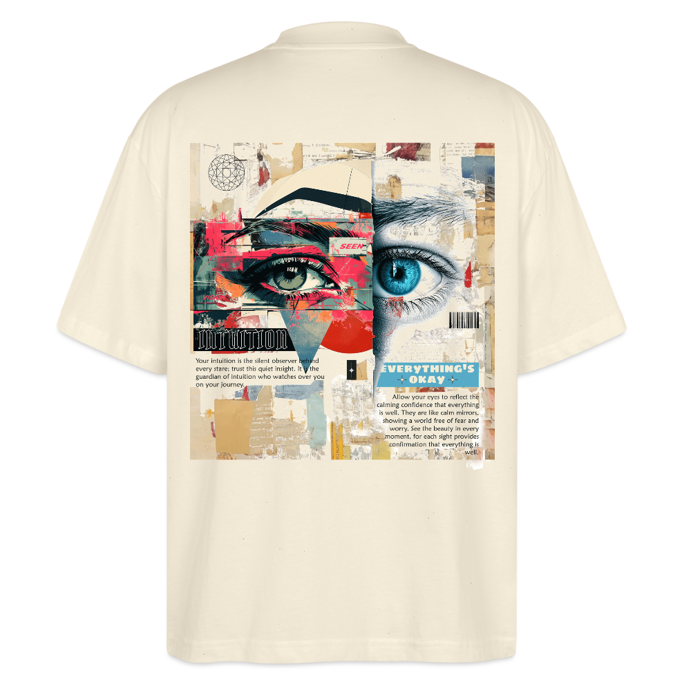 Marsyros, Augen, 1st | Blaster, Oversize Bio T-Shirt, Unisex - Weißgrau