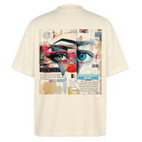 Marsyros, Augen, 1st | Blaster, Oversize Bio T-Shirt, Unisex - Weißgrau