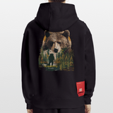 Ghadab, Bär, 1st | Heavyweight Oversized Bio Hoodie, Unisex - SOLID BLACK