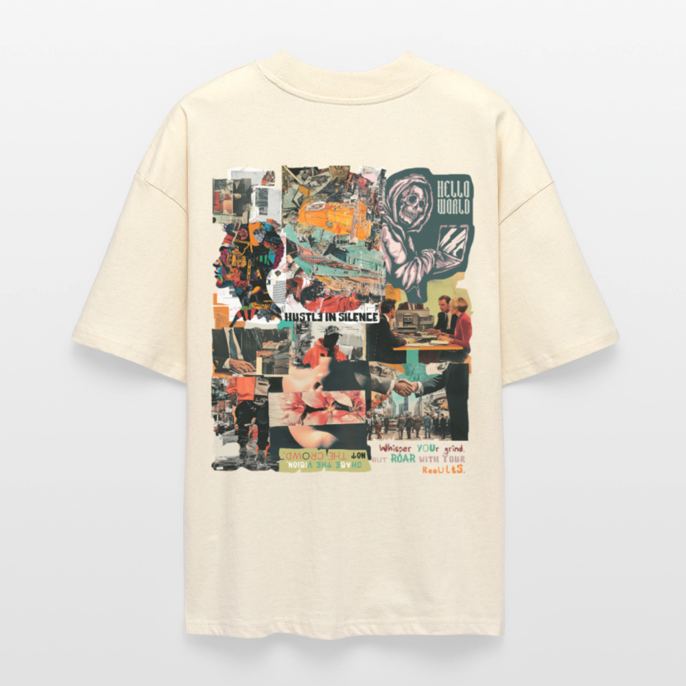 Aurelion, Office, 1st | Blaster, Oversize Bio T-Shirt, Unisex - Weißgrau