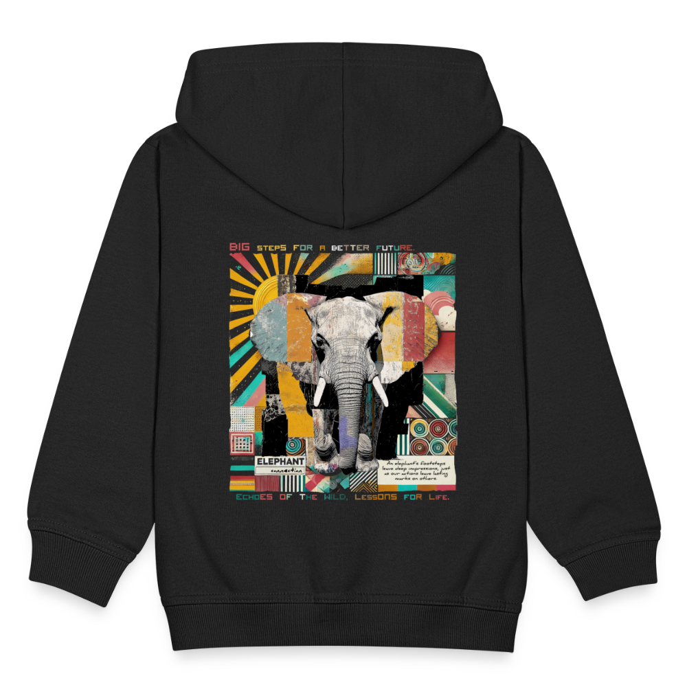 Thanatain, Elefant, 1st | Kinder Zip Hoodie - Schwarz