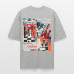 Heraa, Schach, 1st | Blaster, Oversize Bio T-Shirt, Unisex - Grau meliert