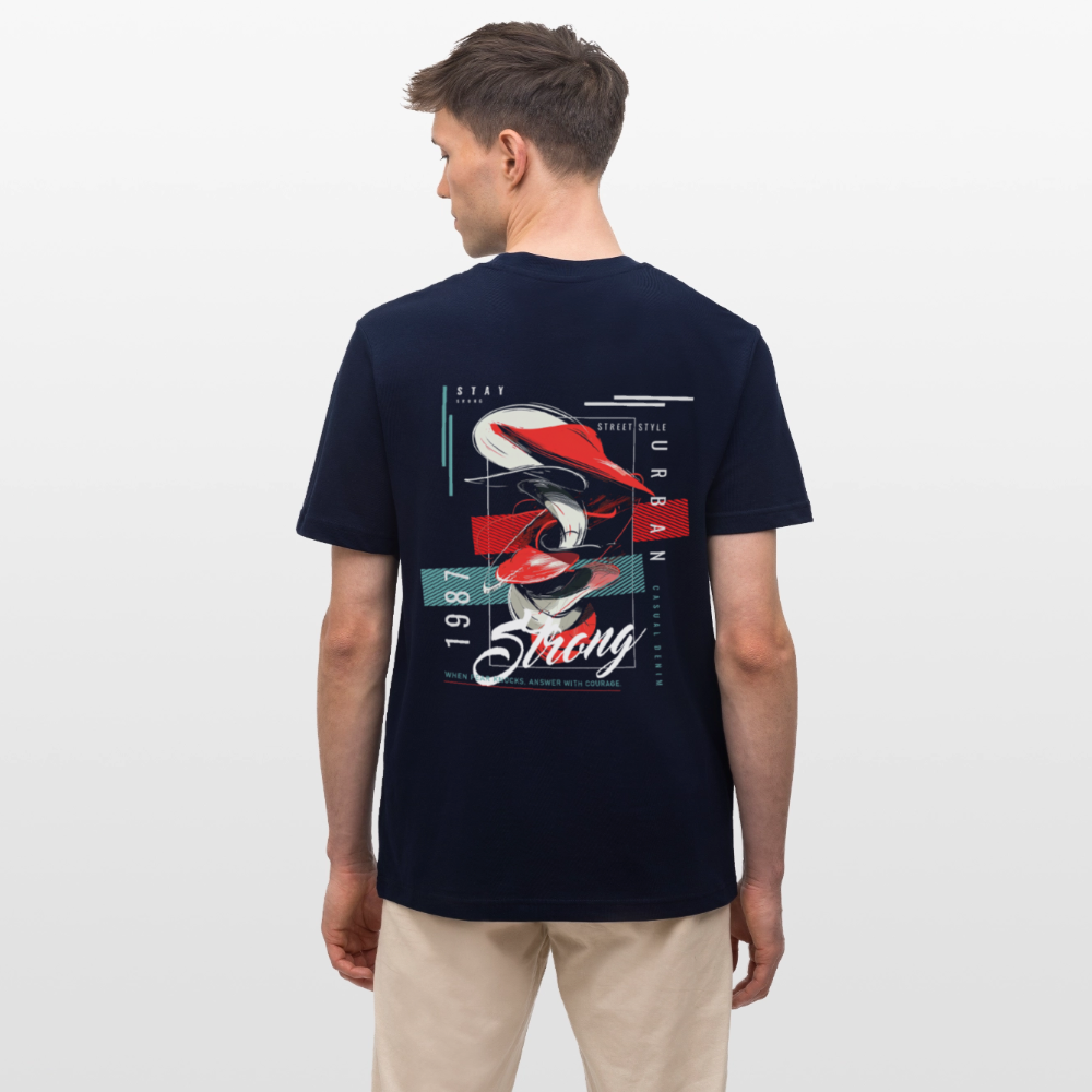 Guanyin, Muschel, 1st | Essential, Relaxed Fit Unisex Bio T-Shirt - Navy