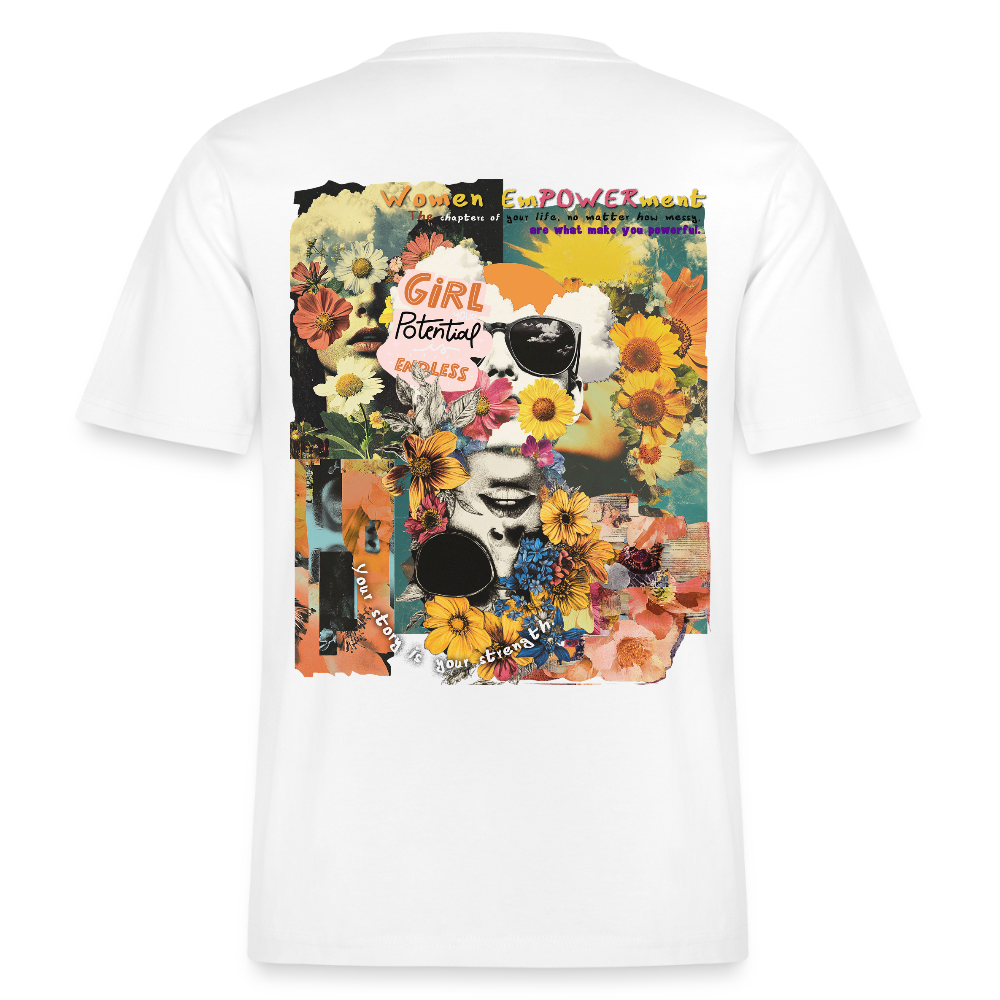 Vaelthar, Blumen, 1st | Essential, Relaxed Fit Unisex Bio T-Shirt - Weiß