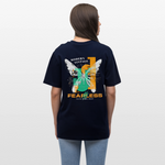 Azazîl, Schmetterling, 1st | Essential, Relaxed Fit Unisex Bio T-Shirt - Navy