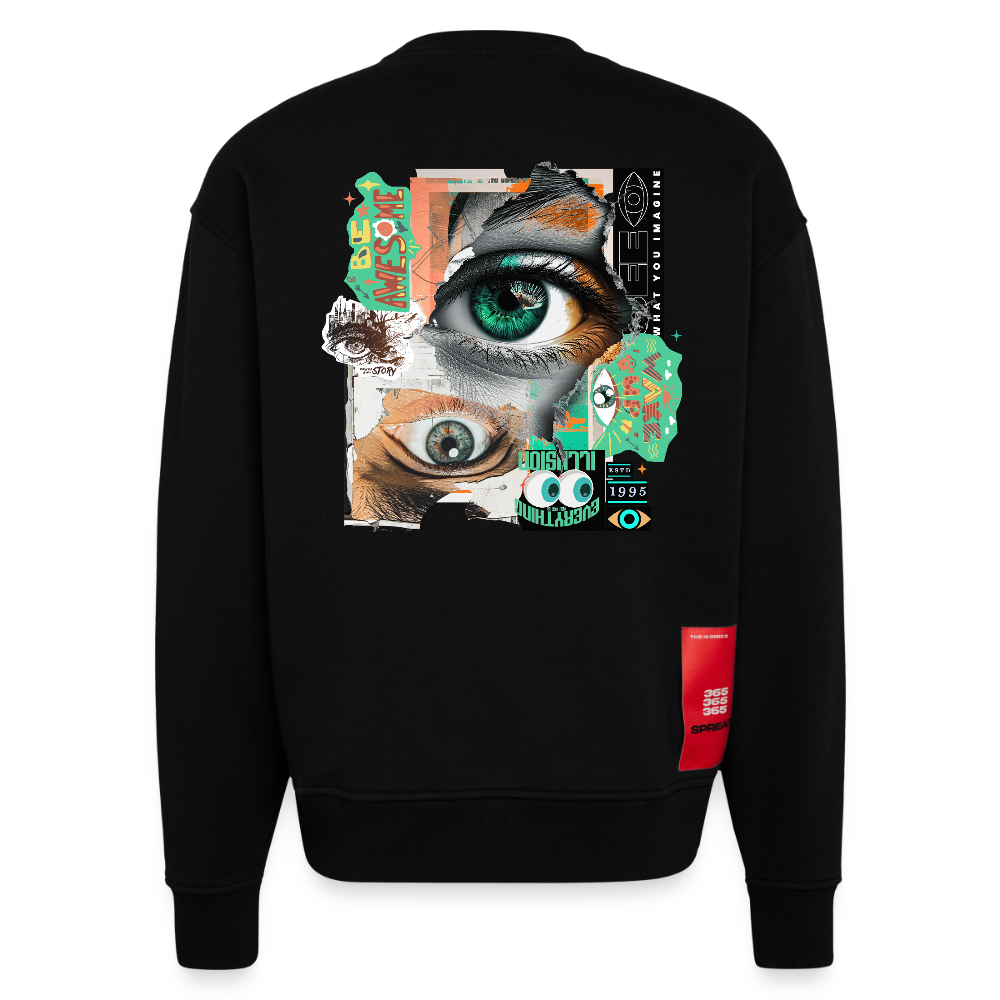 Siegfried, Augen, 1st | Heavyweight Oversized Bio Sweater, Unisex - SOLID BLACK