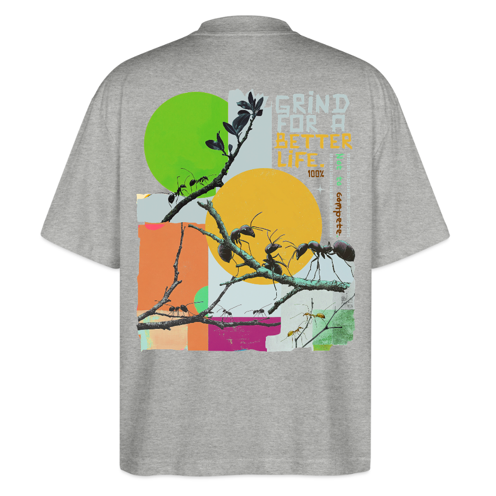 Draganis, Ameisen, 1st | Blaster, Oversize Bio T-Shirt, Unisex - Grau meliert