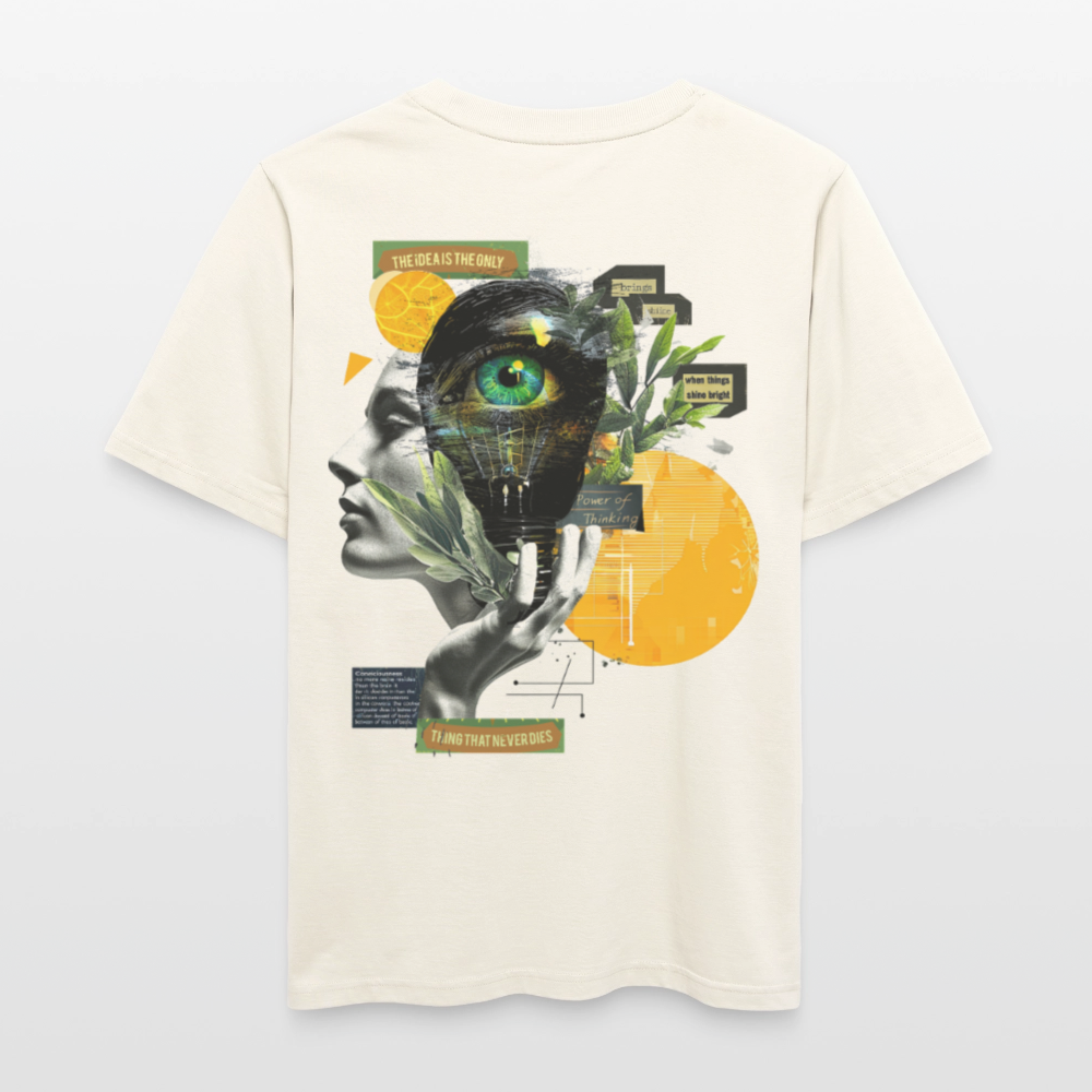 Stellara, Glühbirne, 1st | Essential, Relaxed Fit Unisex Bio T-Shirt - Naturweiß 