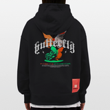 Noşîrêwan, Schmetterling, 1st | Heavyweight Oversized Bio Hoodie, Unisex - SOLID BLACK