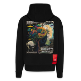 Aphroan, Bär, 1st | Heavyweight Oversized Bio Zip Hoodie, Unisex - SOLID BLACK