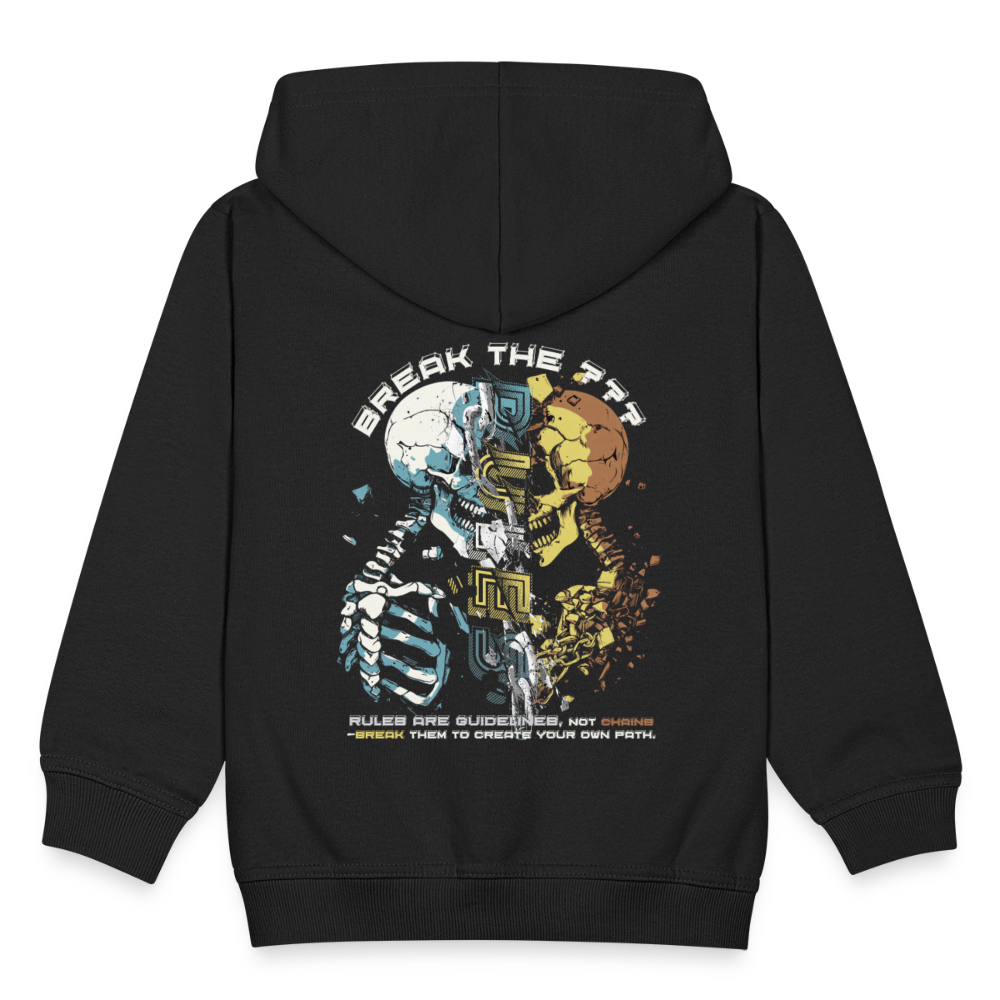 Fujin, Totenkopf, 1st | Kinder Zip Hoodie - Schwarz