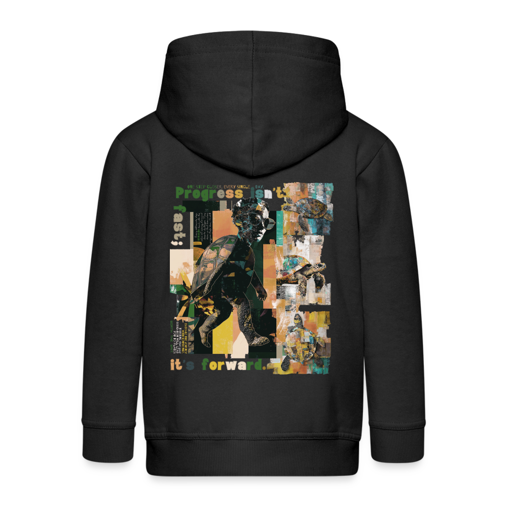 Xantherion, Schildkröte, 1st | Kinder Zip Hoodie - Schwarz