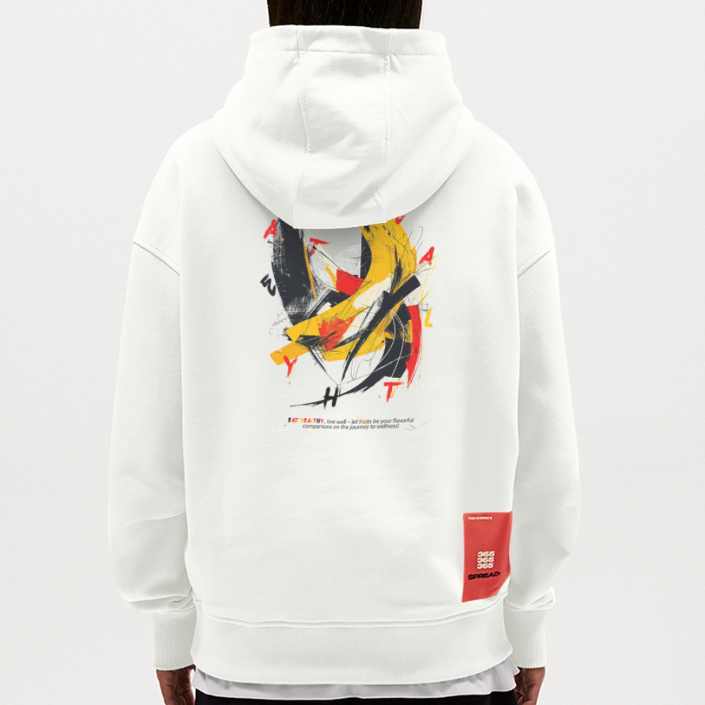 Quasaris, Banane, 1st | Heavyweight Oversized Bio Hoodie, Unisex - OFF WHITE